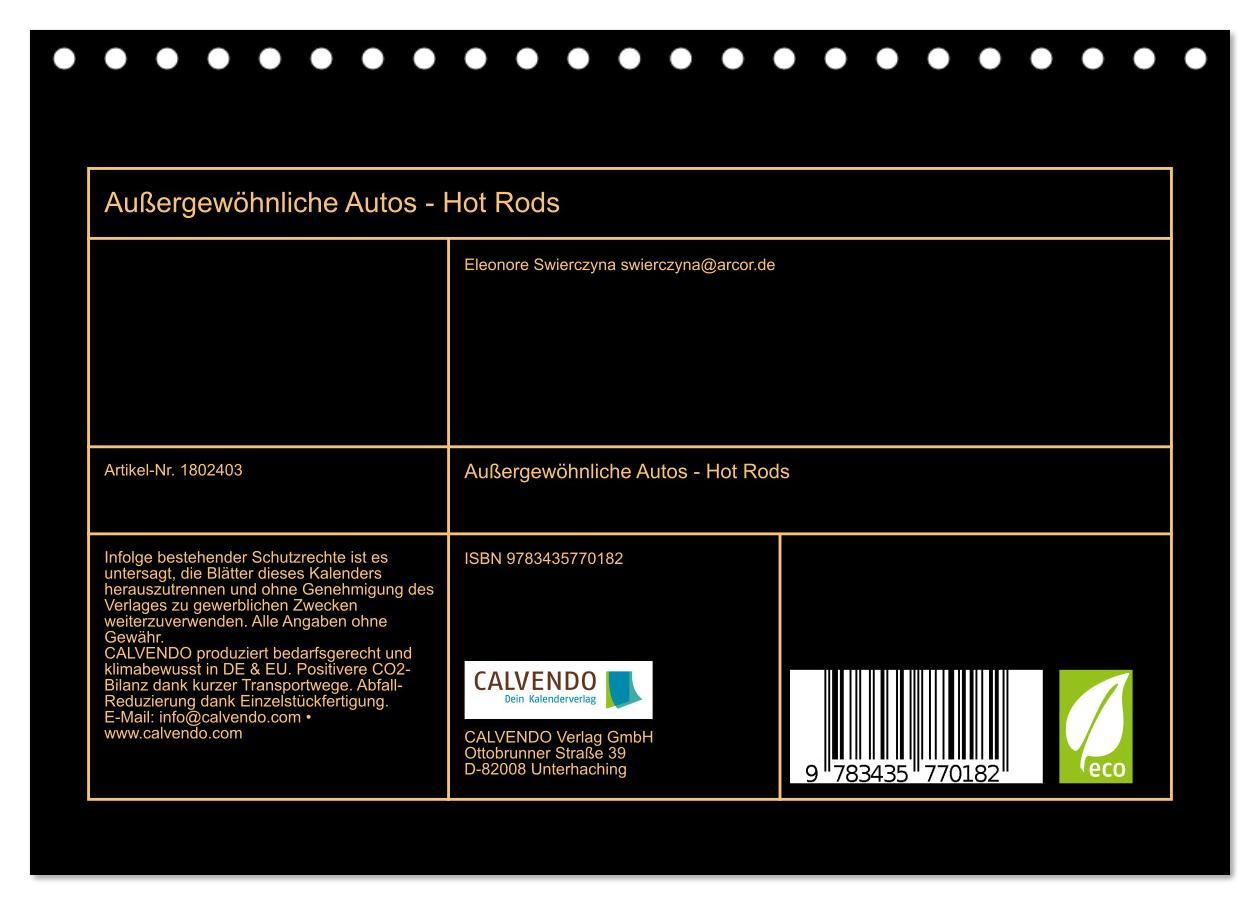 Bild: 9783435770182 | Außergewöhnliche Autos - Hot Rods (Tischkalender 2025 DIN A5 quer),...