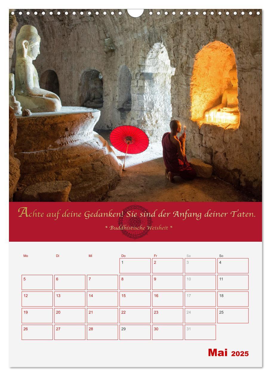 Bild: 9783435927395 | Buddhistische Weisheiten - DER ROTE SCHIRM (Wandkalender 2025 DIN...