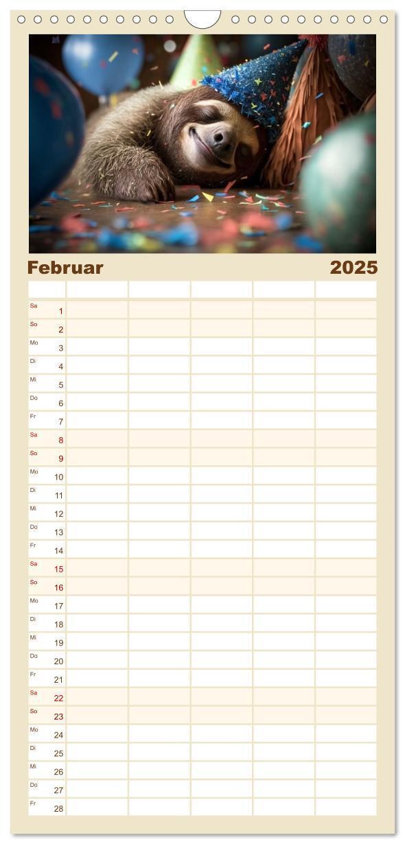 Bild: 9783457093924 | Familienplaner 2025 - Der Kalender für echte Faultiere mit 5...