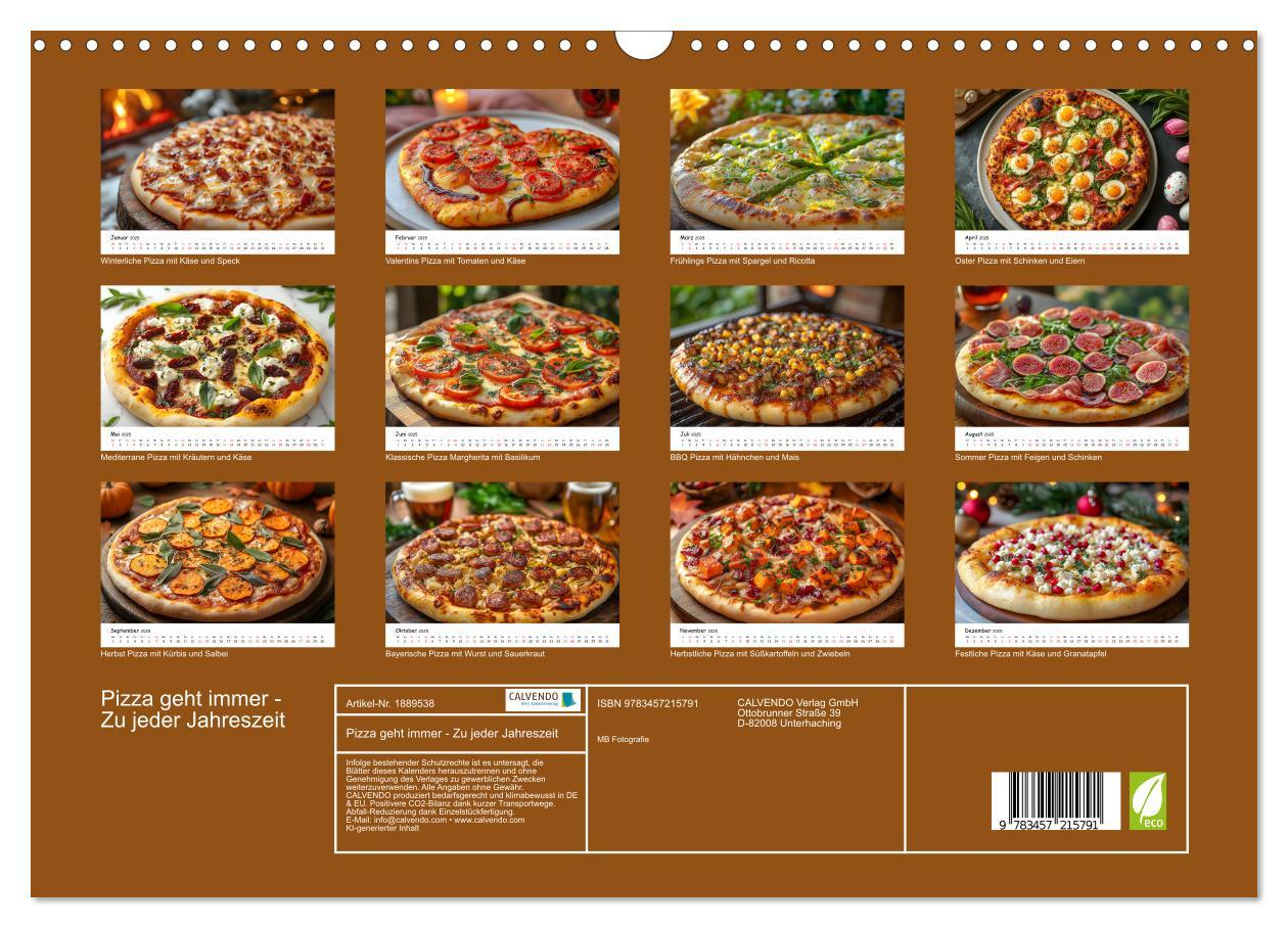 Bild: 9783457215791 | Pizza geht immer - Zu jeder Jahreszeit (Wandkalender 2025 DIN A3...