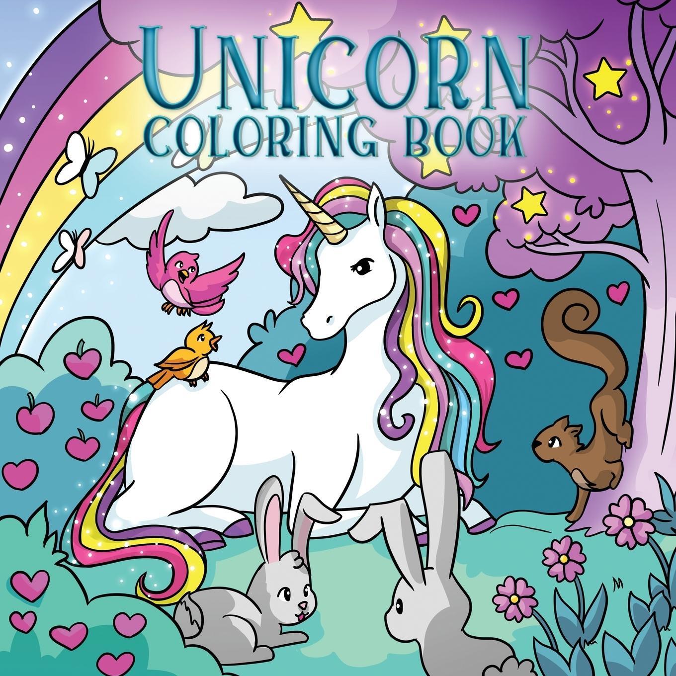 Cover: 9781989387962 | Unicorn Coloring Book | For Kids Ages 4-8 | Young Dreamers Press