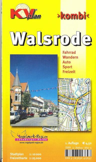 Cover: 9783896413697 | Walsrode, KVplan, Wanderkarte/Stadtplan/Radkarte, 1:25.000 / 1:10.000