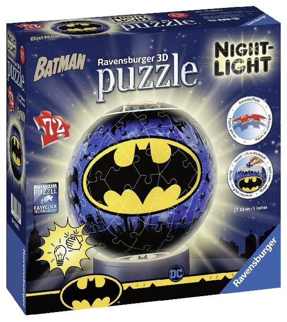 Bild: 4005556110803 | Ravensburger 3D Puzzle 11080 - Nachtlicht Puzzle-Ball Batman - 72...