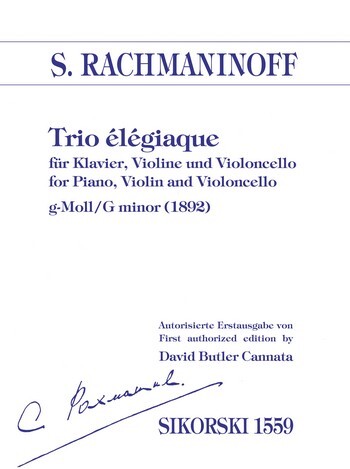 Cover: 9790003014715 | Trio Elegiaque In G Minor | Sergei Rachmaninov | Buch | 1997