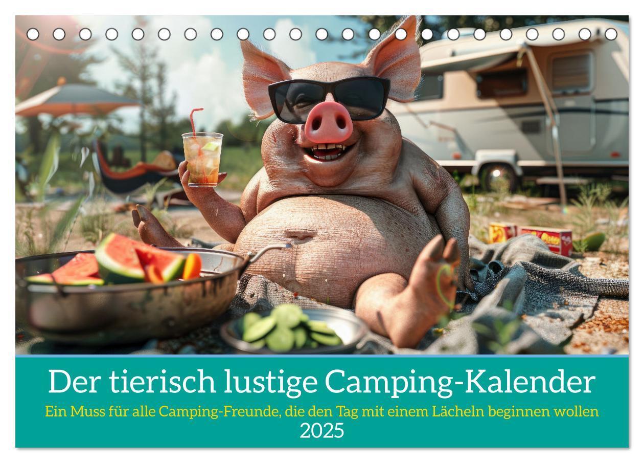 Cover: 9783457181966 | Der tierisch lustige Camping-Kalender (Tischkalender 2025 DIN A5...