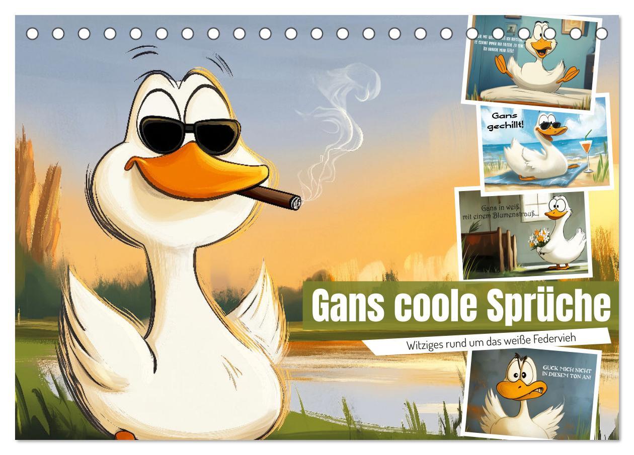 Cover: 9783457190104 | Gans coole Sprüche (Tischkalender 2025 DIN A5 quer), CALVENDO...