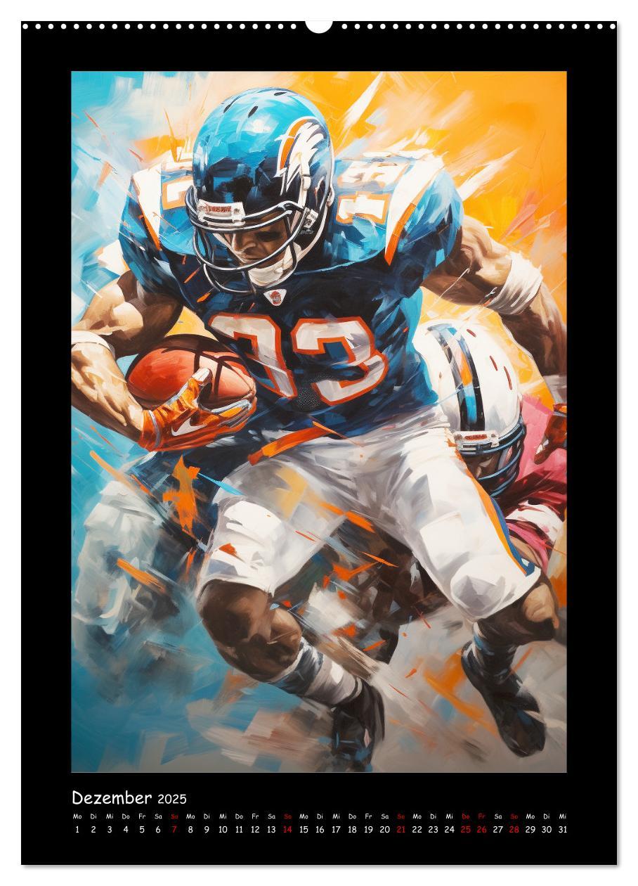 Bild: 9783435863730 | American Football. Paintings (Wandkalender 2025 DIN A2 hoch),...