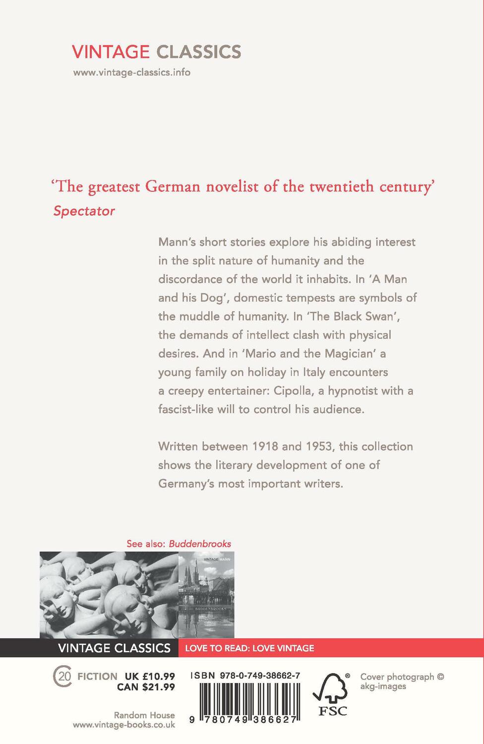 Rückseite: 9780749386627 | Mario and the Magician | & other stories | Thomas Mann | Taschenbuch