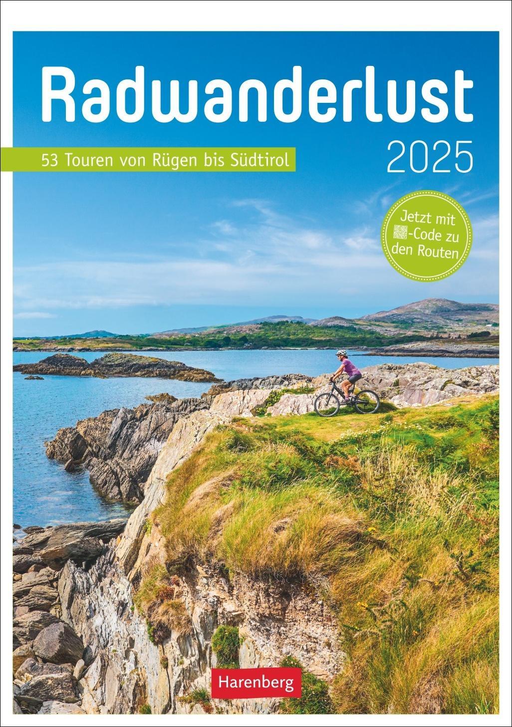 Cover: 9783840034435 | Radwanderlust Wochen-Kulturkalender 2025 - 53 Touren von Rügen bis...