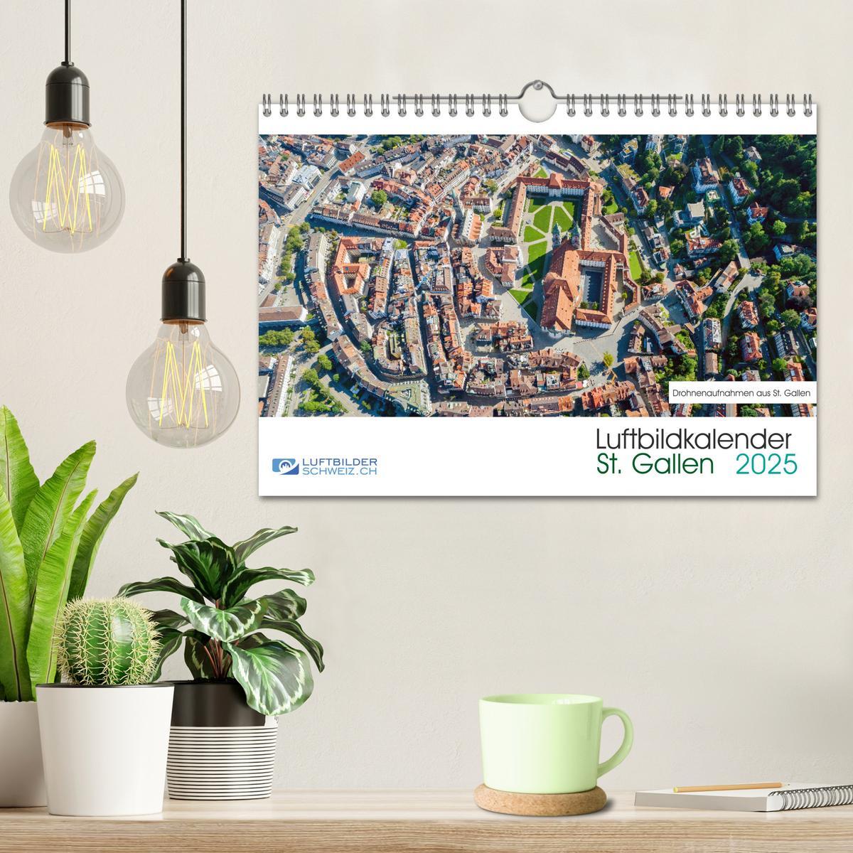 Bild: 9783435120826 | Luftbildkalender St. Gallen 2025 (Wandkalender 2025 DIN A4 quer),...