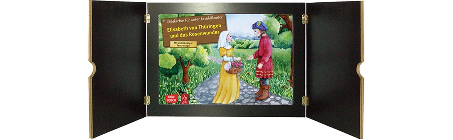 Bild: 4260179516634 | Elisabeth von Thüringen und das Rosenwunder. Kamishibai Bildkartenset