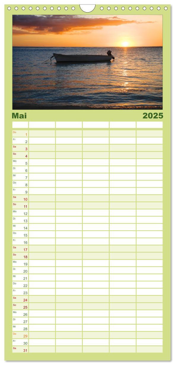 Bild: 9783457110300 | Familienplaner 2025 - Mauritius mit 5 Spalten (Wandkalender, 21 x...