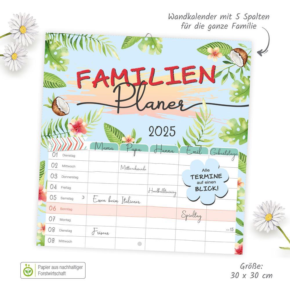 Bild: 9783988021922 | Trötsch Broschürenkalender Familienplaner 2025 | Wandplaner | KG