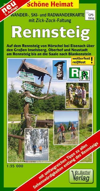 Cover: 9783895911156 | Rennsteig 1 : 35 000. Rad- und Wanderatlas | (Land-)Karte | 2 S.