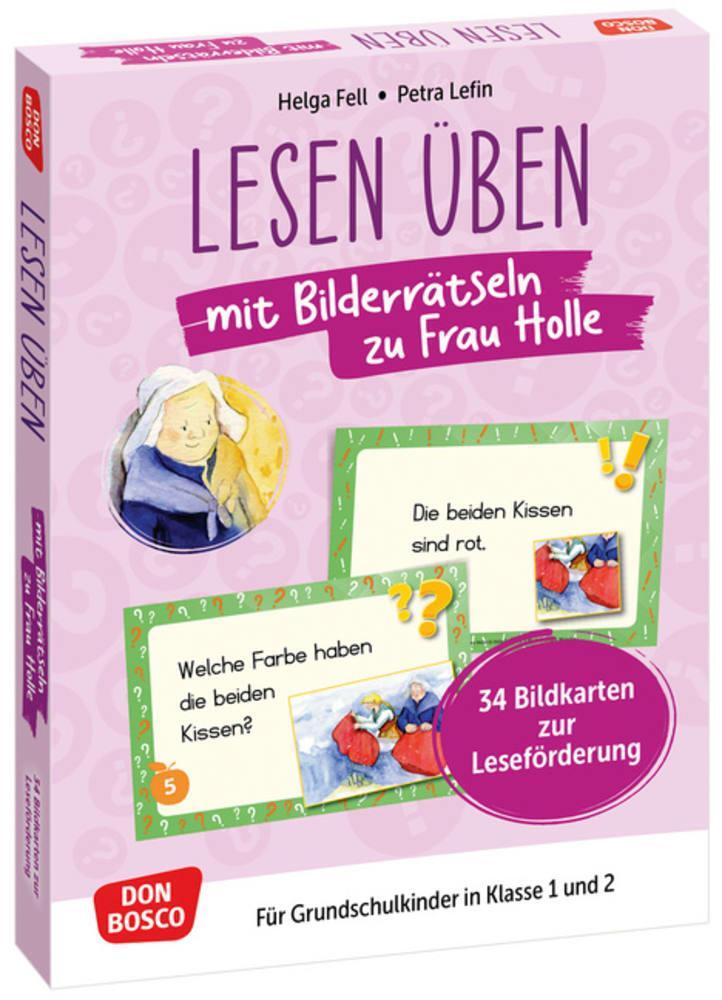 Cover: 4260694922552 | Lesen üben mit Bilderrätseln: Frau Holle. 34 Bildkarten zur...