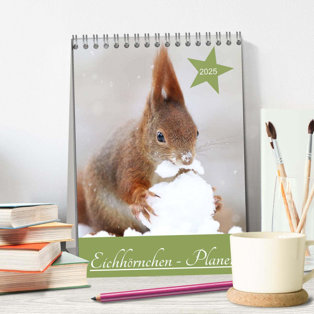 Bild: 9783435991075 | Eichhörnchen - Planer (Tischkalender 2025 DIN A5 hoch), CALVENDO...