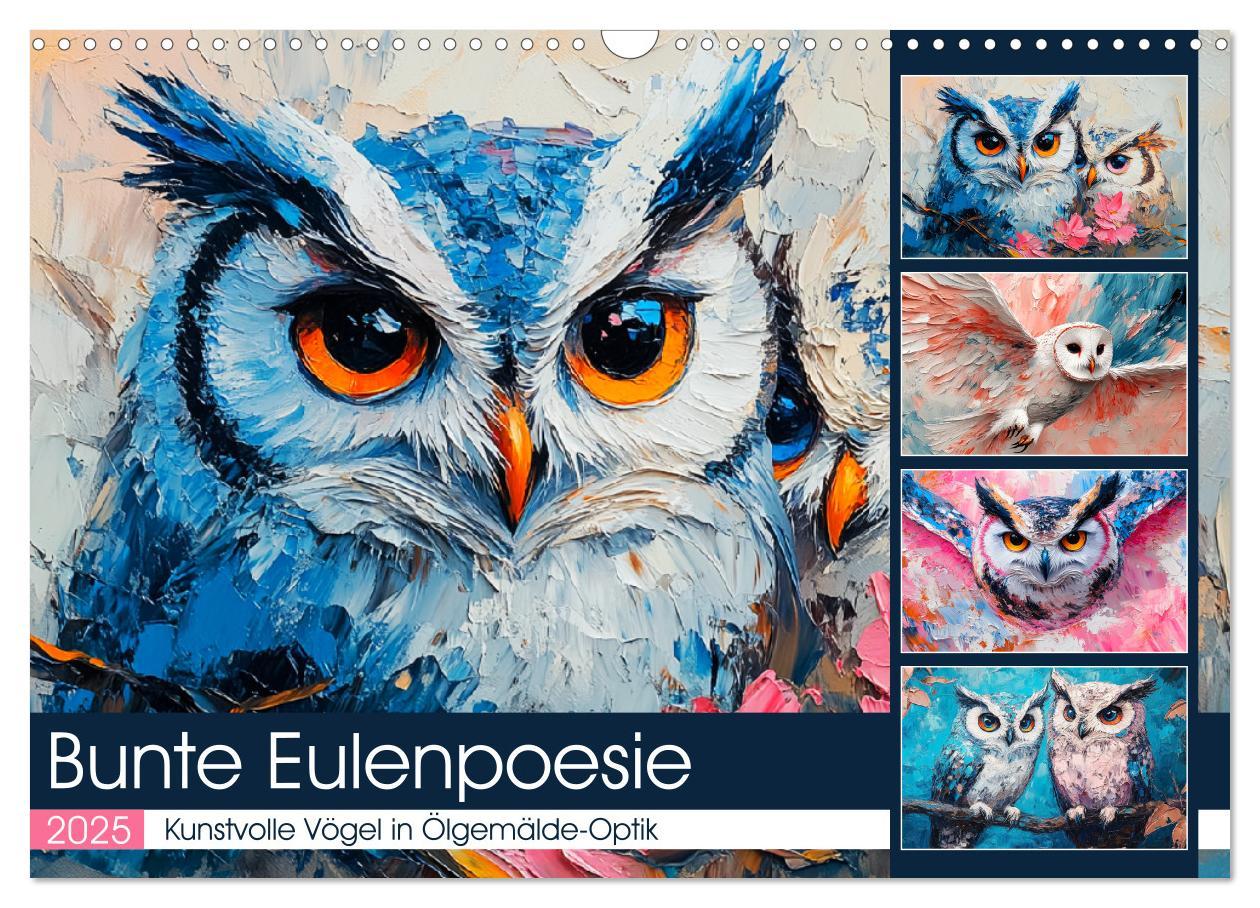 Cover: 9783457198773 | Bunte Eulenpoesie. Kunstvolle Vögel in Ölgemälde-Optik...