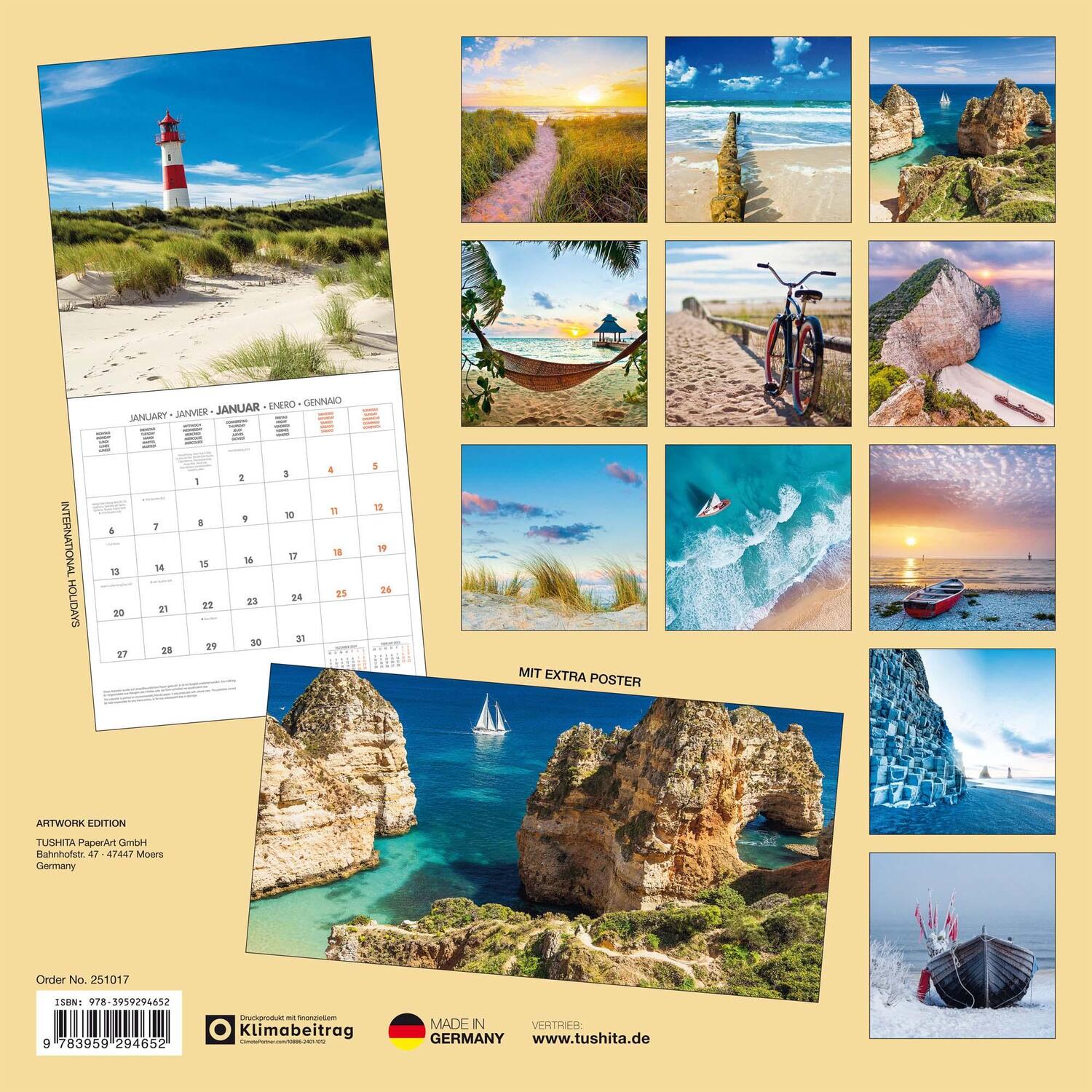 Rückseite: 9783959294652 | Beach and Sea/Strand und Meer 2025 | Kalender 2025 | Kalender | 28 S.