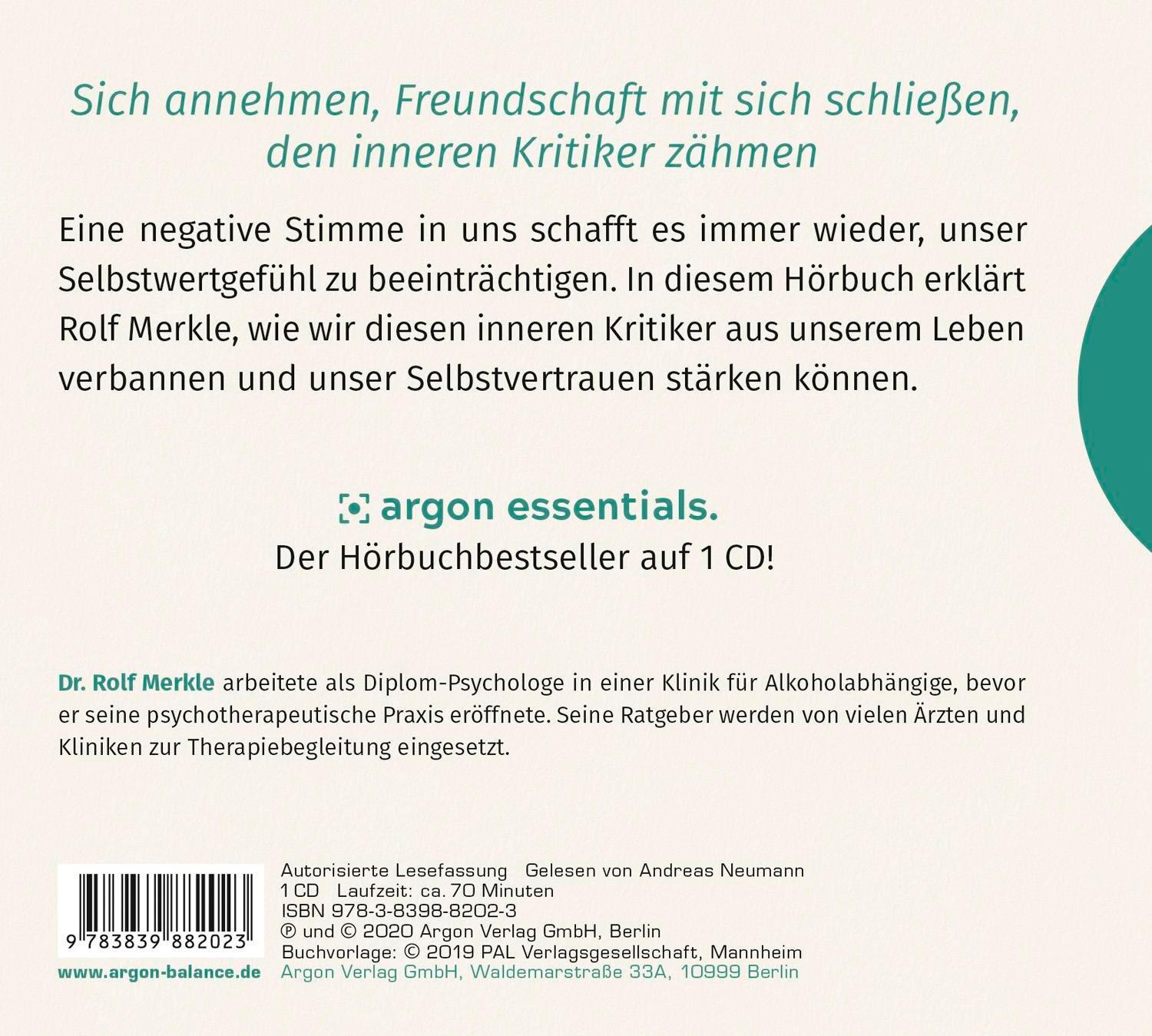 Rückseite: 9783839882023 | So gewinnen Sie mehr Selbstvertrauen | Rolf Merkle | Audio-CD | 2020