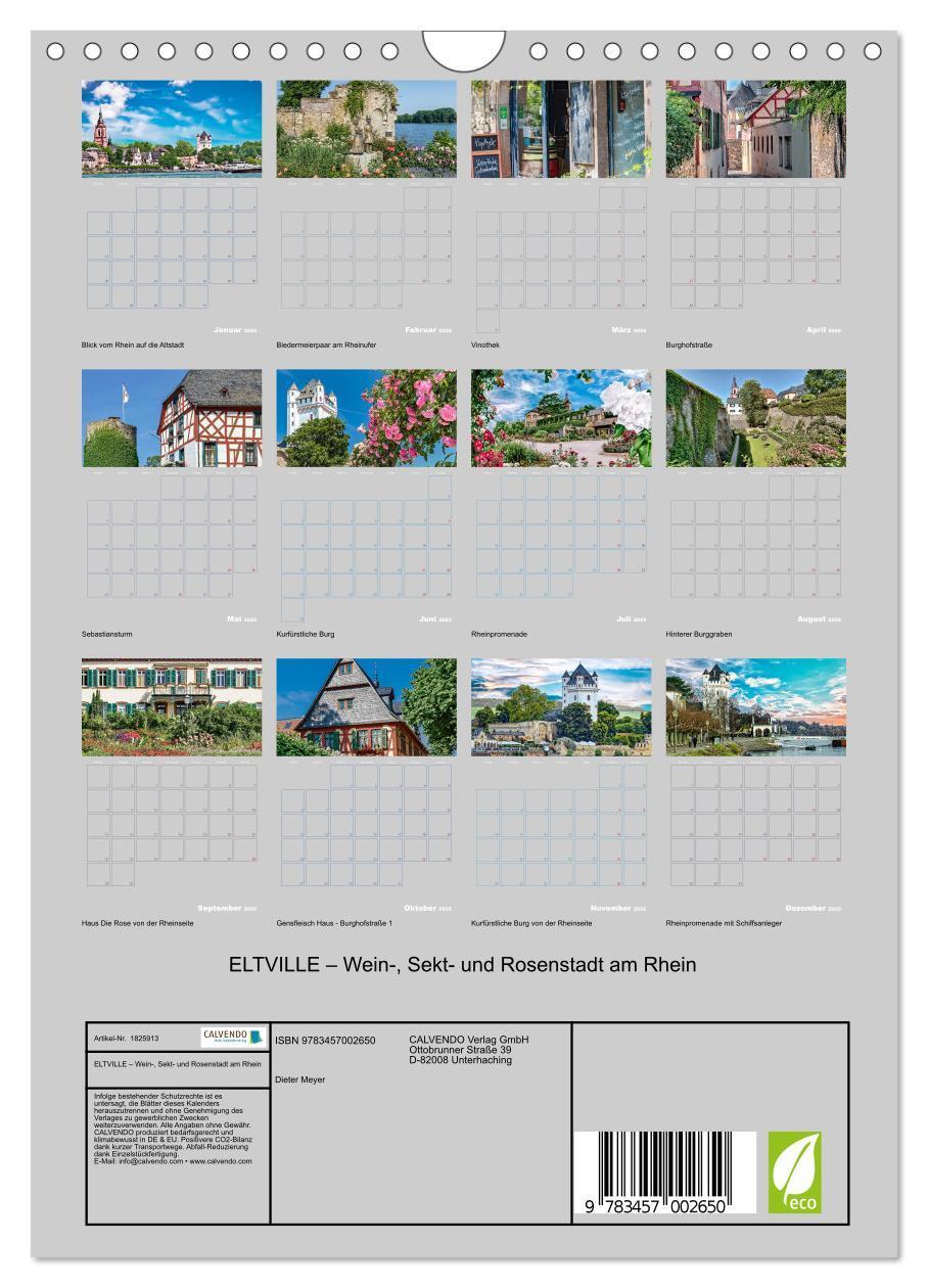 Bild: 9783457002650 | ELTVILLE ¿ Wein-, Sekt- und Rosenstadt am Rhein (Wandkalender 2025...