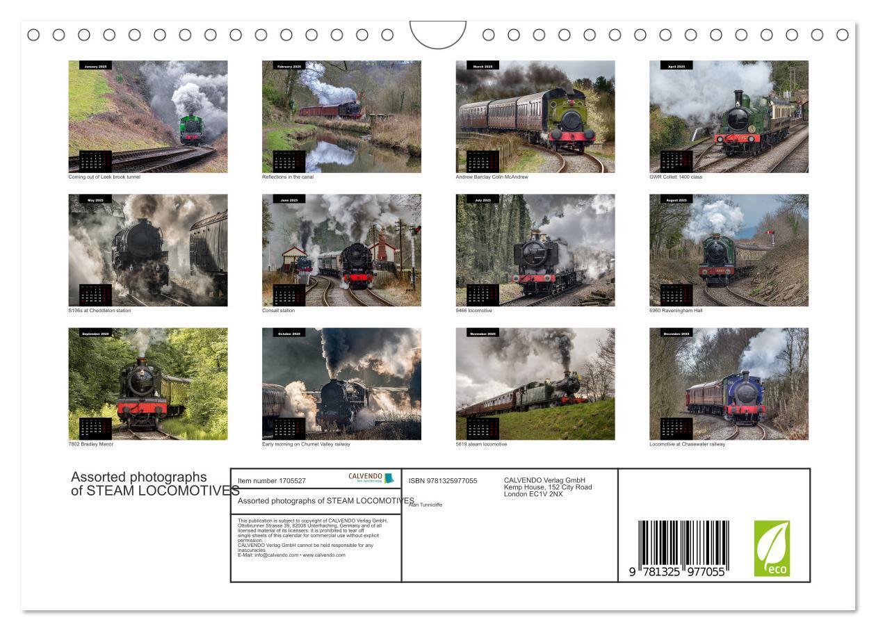 Bild: 9781325977055 | Assorted photographs of STEAM LOCOMOTIVES (Wall Calendar 2025 DIN...