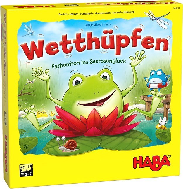 Cover: 4010168248714 | HABA Wetthüpfen (Kinderspiel) | Spiel | Papp-Deckel und Papp-Boden