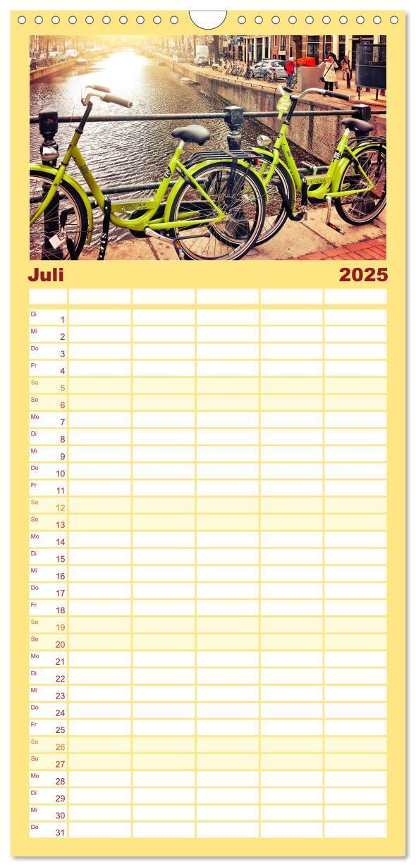 Bild: 9783457116289 | Familienplaner 2025 - Stadtfahrrad mit 5 Spalten (Wandkalender, 21...