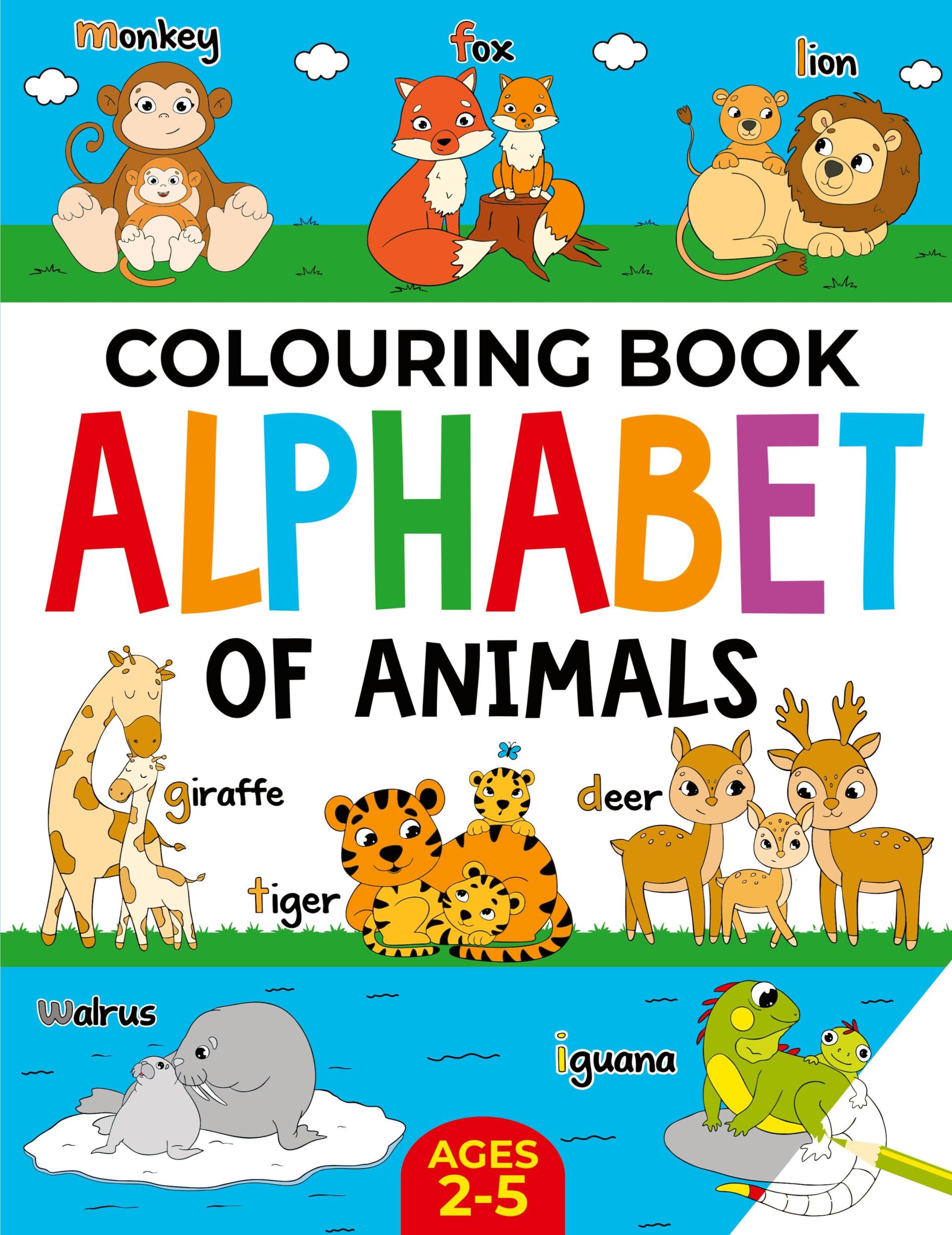 Cover: 9781739902698 | Animal Colouring Book for Children | Alphabet of Animals: Age 2-5