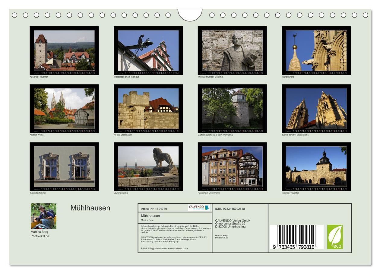 Bild: 9783435792818 | Mühlhausen (Wandkalender 2025 DIN A4 quer), CALVENDO Monatskalender