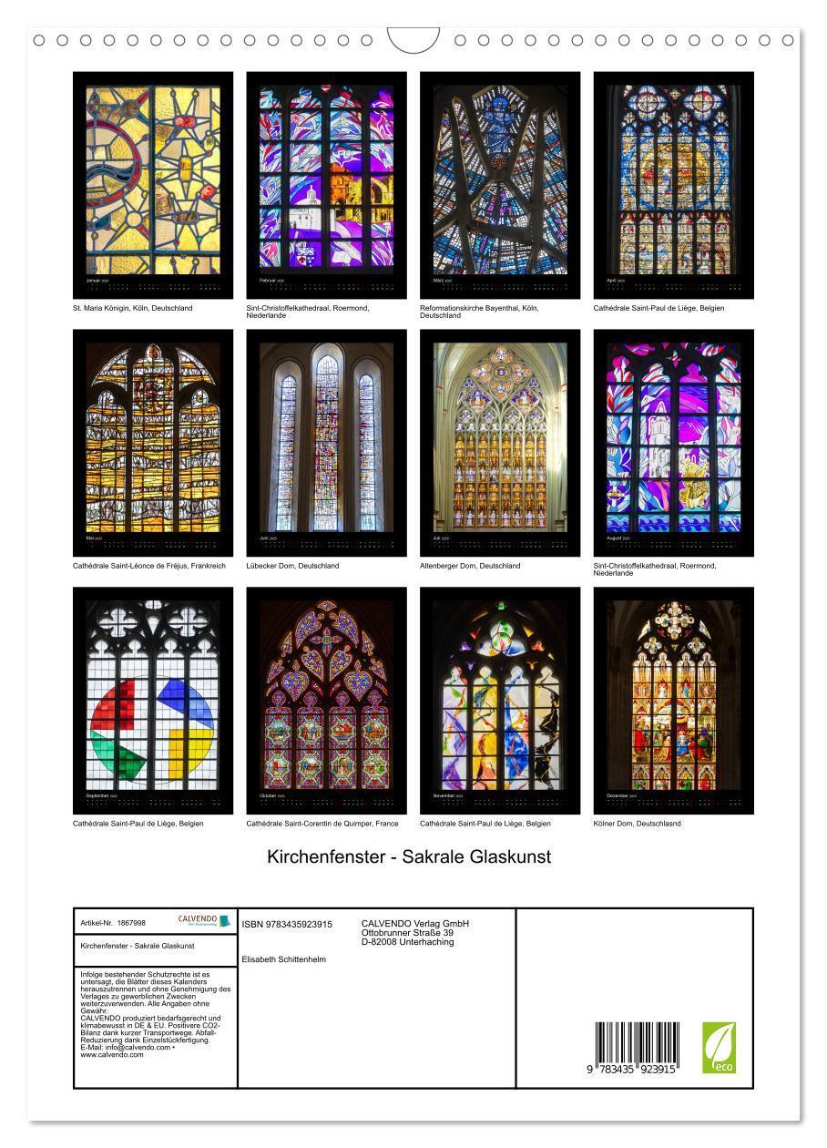 Bild: 9783435923915 | Kirchenfenster - Sakrale Glaskunst (Wandkalender 2025 DIN A3 hoch),...