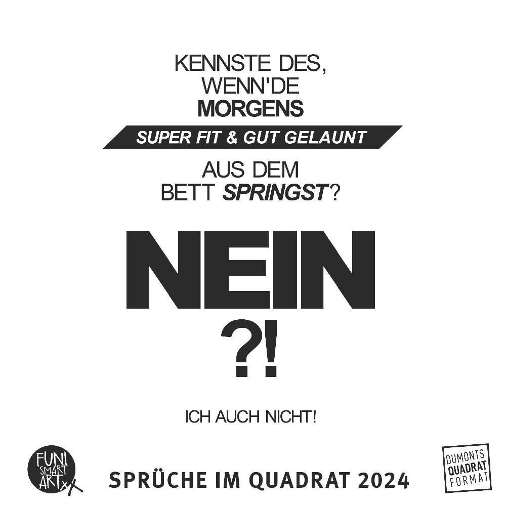 Cover: 4250809651194 | Kal. 2024 FUNI Sprüche im Quadrat | DUMONT Kalender | Kalender | 30 S.