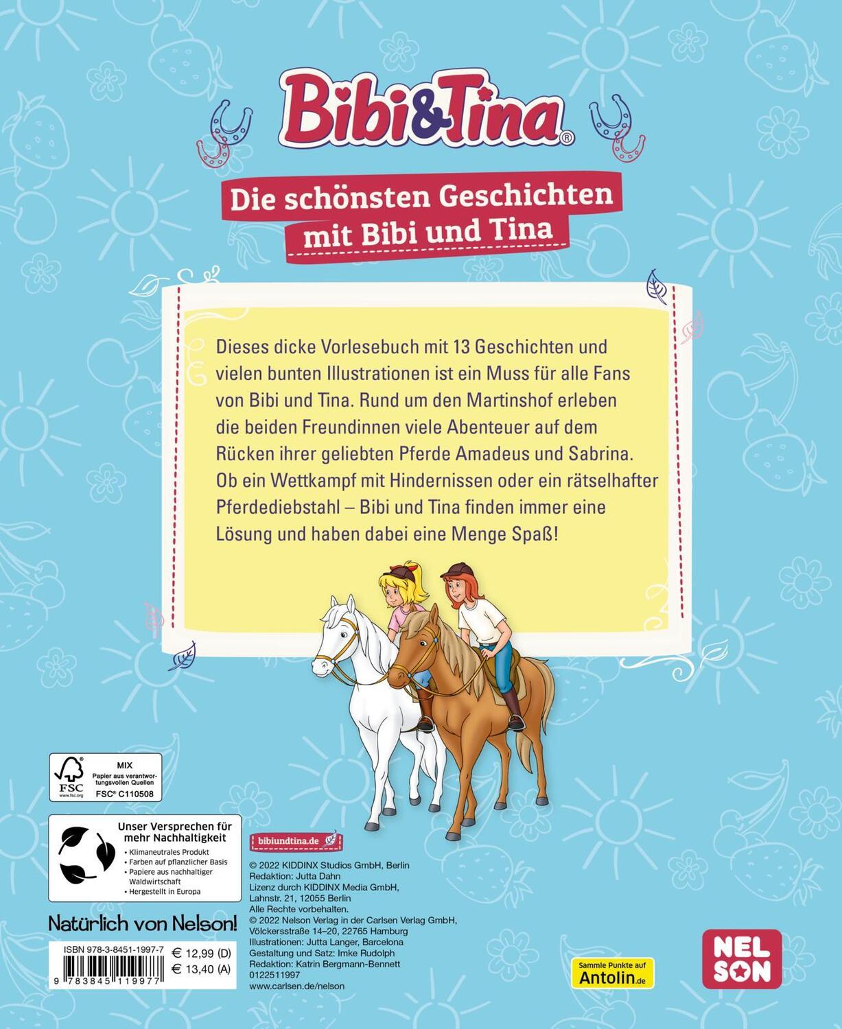 Rückseite: 9783845119977 | Bibi und Tina: Die schönsten Geschichten mit Bibi und Tina | Dahn
