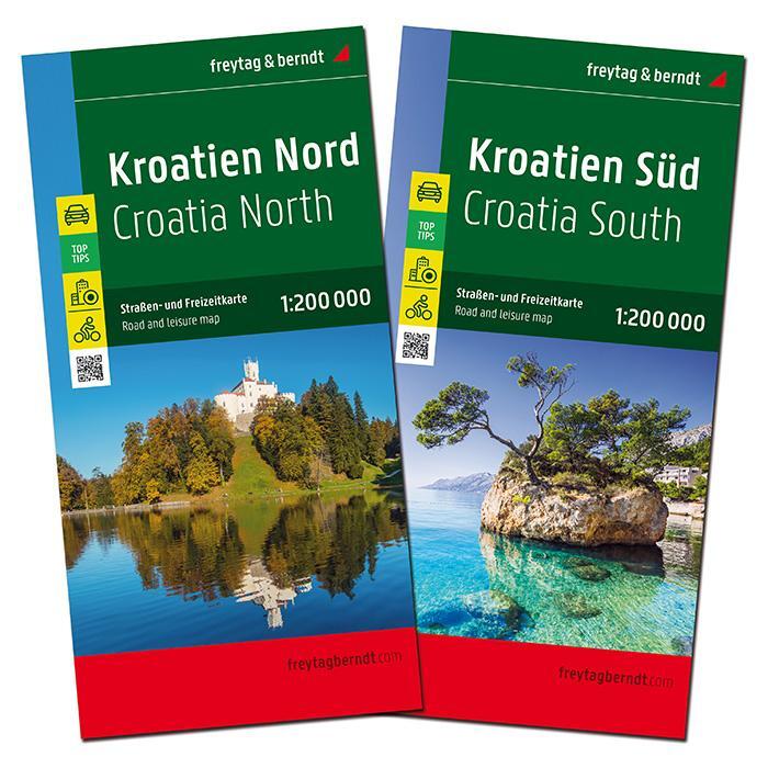 Cover: 9783707919783 | Kroatien, Straßenkarten-Set 1:200.000, freytag & berndt | (Land-)Karte