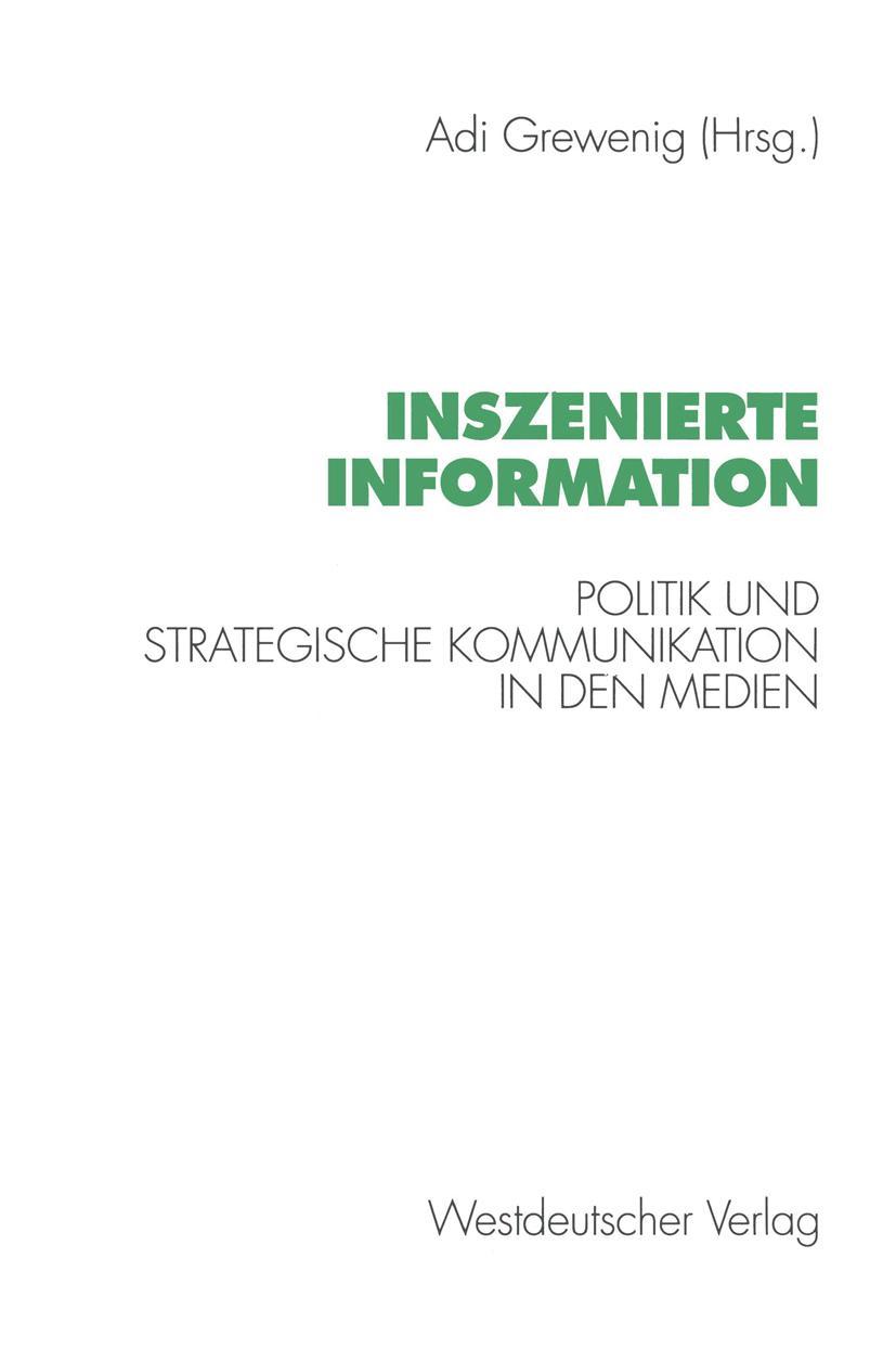 Cover: 9783531123745 | Inszenierte Information | Adi Grewenig | Taschenbuch | 288 S. | 1992