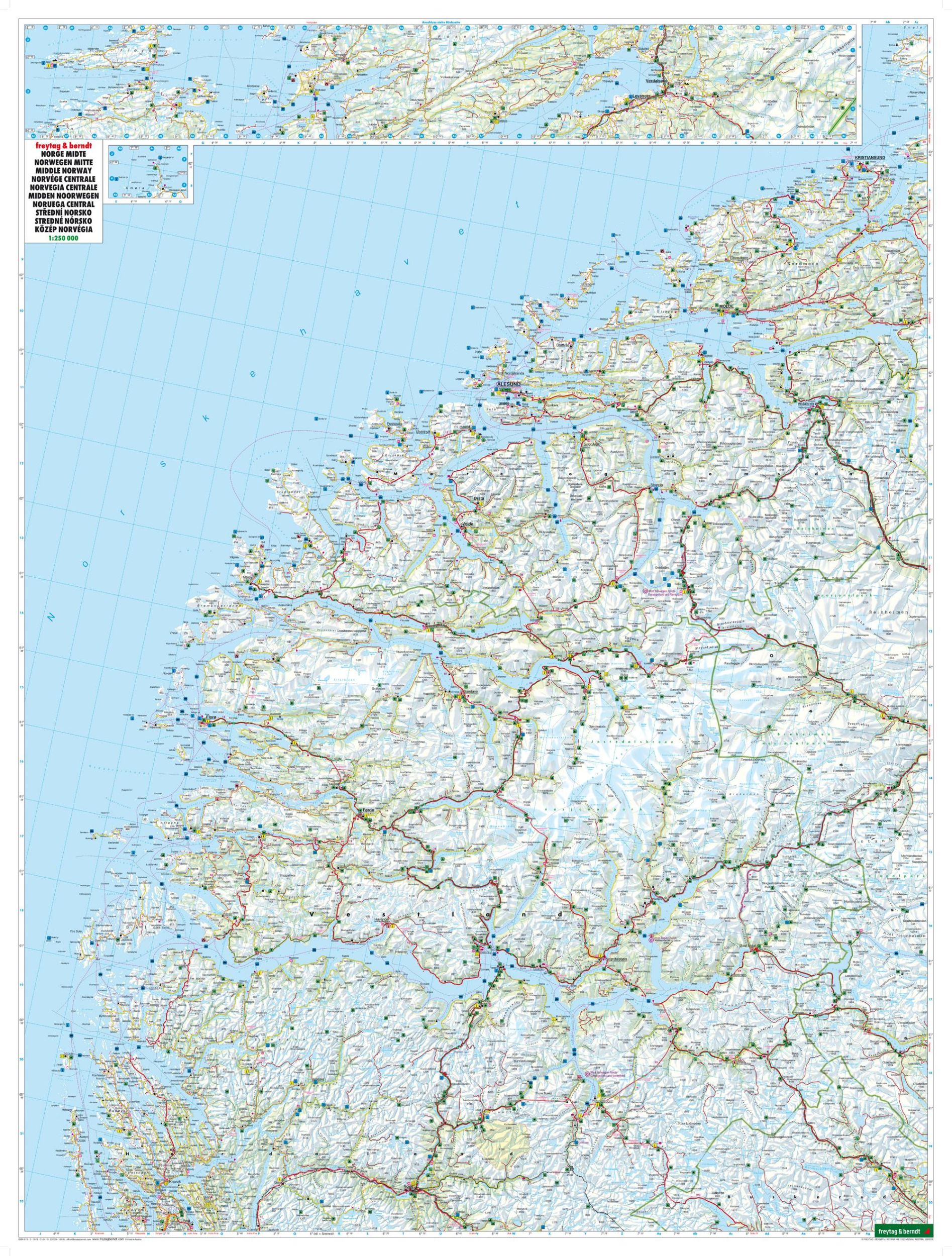 Bild: 9783707921649 | Norwegen Mitte, Straßen- und Freizeitkarte 1:250.000, freytag &amp; berndt