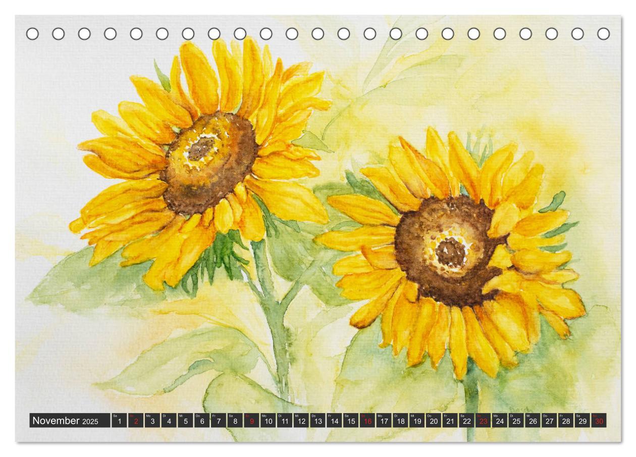 Bild: 9783435311460 | Blumenbilder in Aquarell (Tischkalender 2025 DIN A5 quer), CALVENDO...