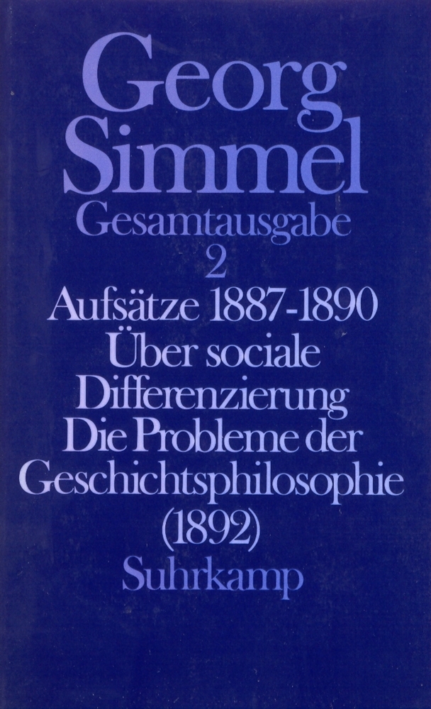 Cover: 9783518579527 | Aufsätze 1887-1890. Über sociale Differenzierung. Die Probleme der...