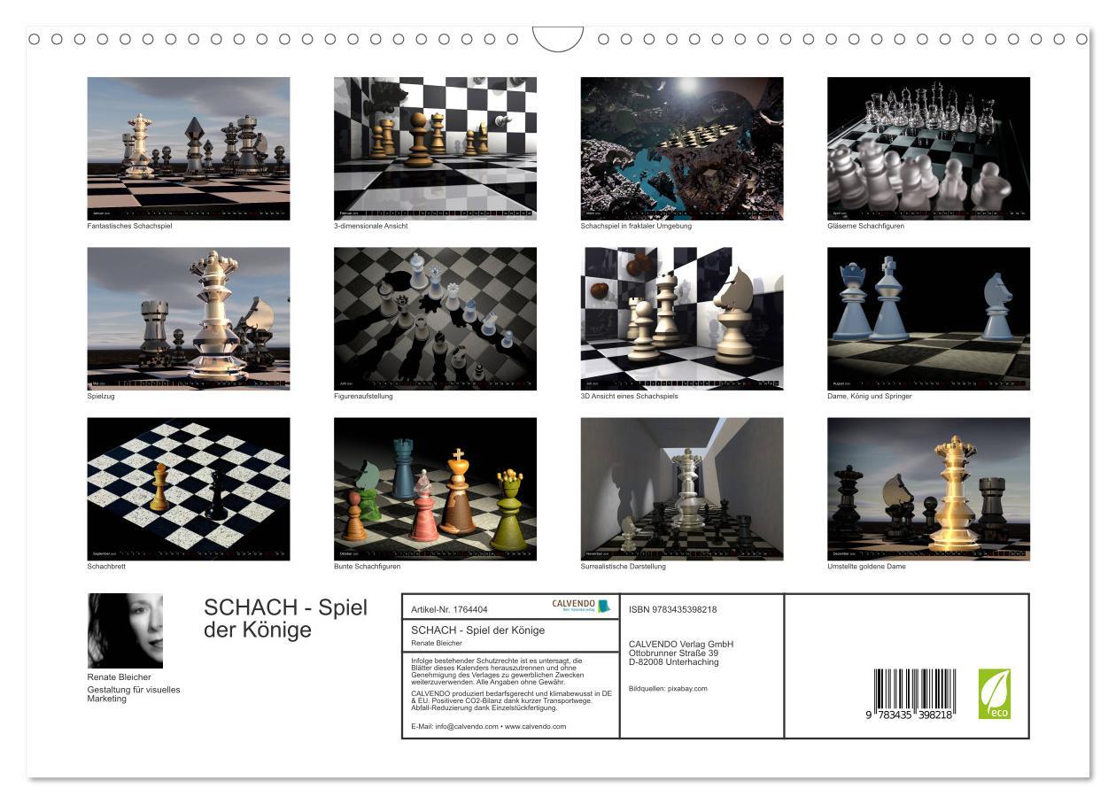 Bild: 9783435398218 | SCHACH - Spiel der Könige (Wandkalender 2025 DIN A3 quer), CALVENDO...