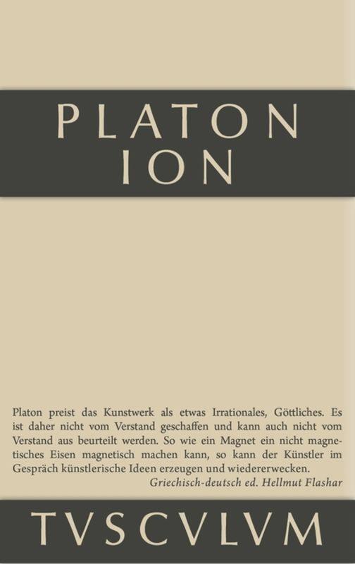 Cover: 9783110357059 | Ion | Griechisch-deutsch | Platon | Buch | Sammlung Tusculum | Deutsch