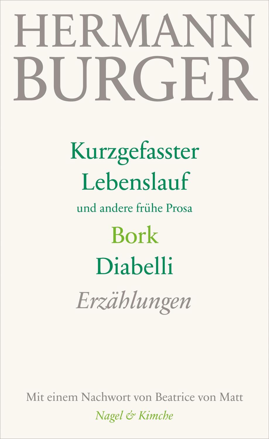 Cover: 9783312005932 | Kurzgefasster Lebenslauf und andere frühe Prosa. Bork. Diabelli | Buch