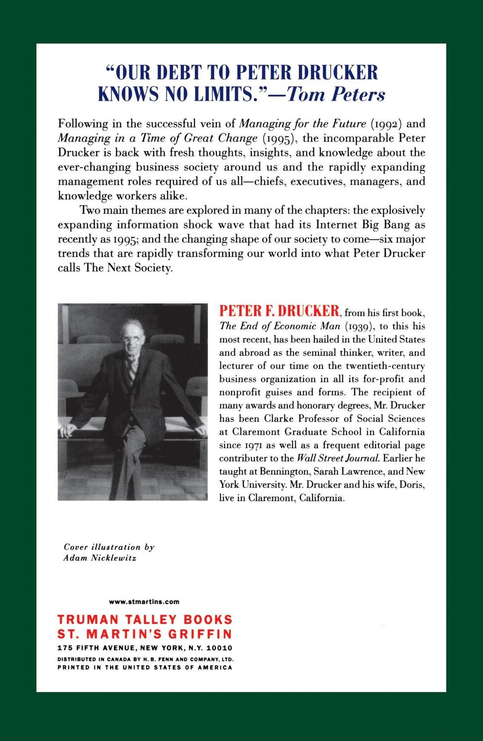 Rückseite: 9780312320119 | Managing in the Next Society | Peter F. Drucker | Taschenbuch | 2000