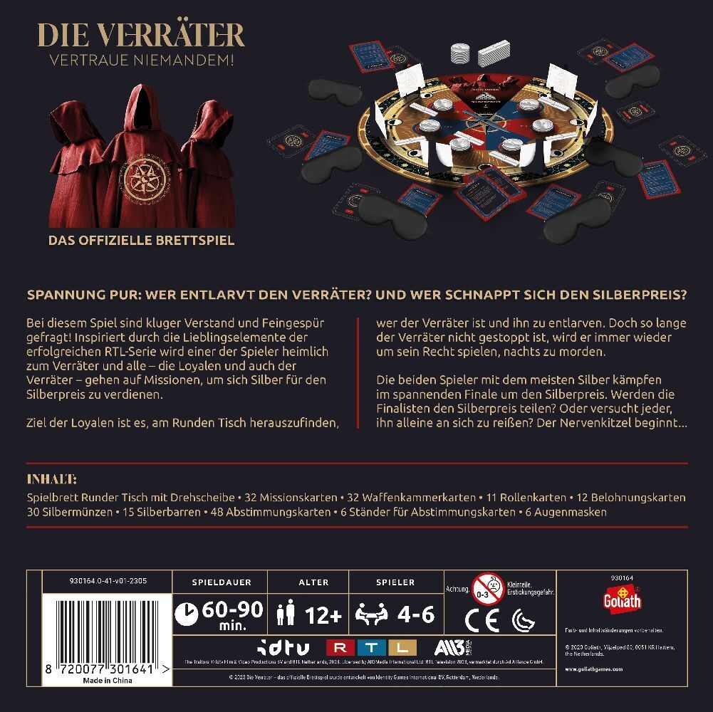 Bild: 8720077301641 | Die Verräter Brettspiel | Spiel | In Karton | 930164 | Deutsch | 2024