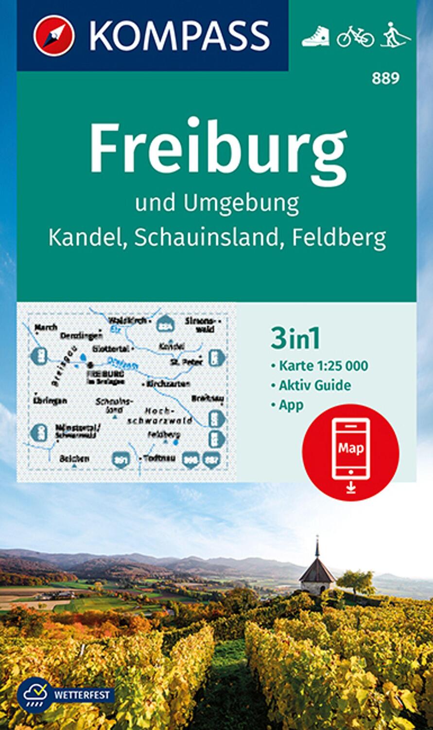 Cover: 9783991212706 | KOMPASS Wanderkarte 889 Freiburg und Umgebung, Kandel,...