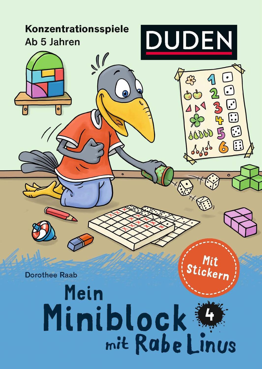 Cover: 9783411757541 | Mein Miniblock mit Rabe Linus - Konzentrationsspiele | Raab (u. a.)