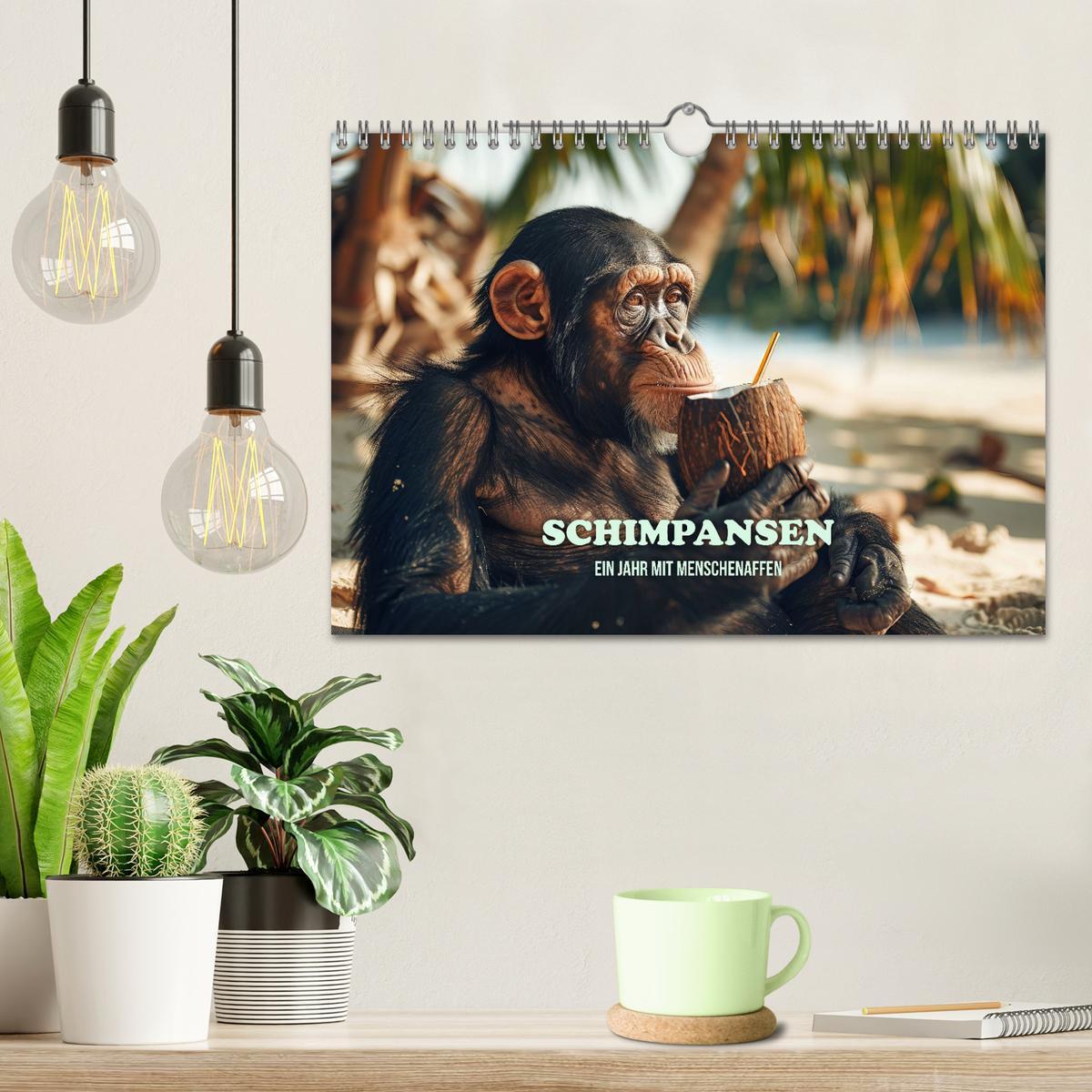 Bild: 9783383820571 | Schimpansen - Ein Jahr mit Menschenaffen. (Wandkalender 2025 DIN A4...