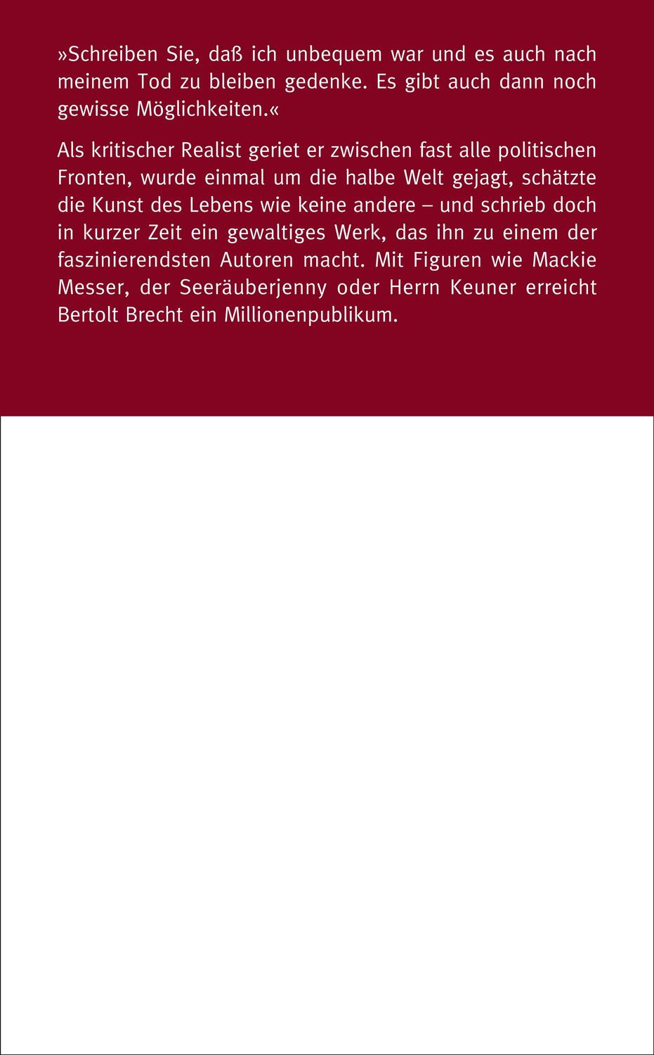 Rückseite: 9783518182161 | Bertolt Brecht | Leben Werk Wirkung | Jan Knopf | Taschenbuch | 159 S.