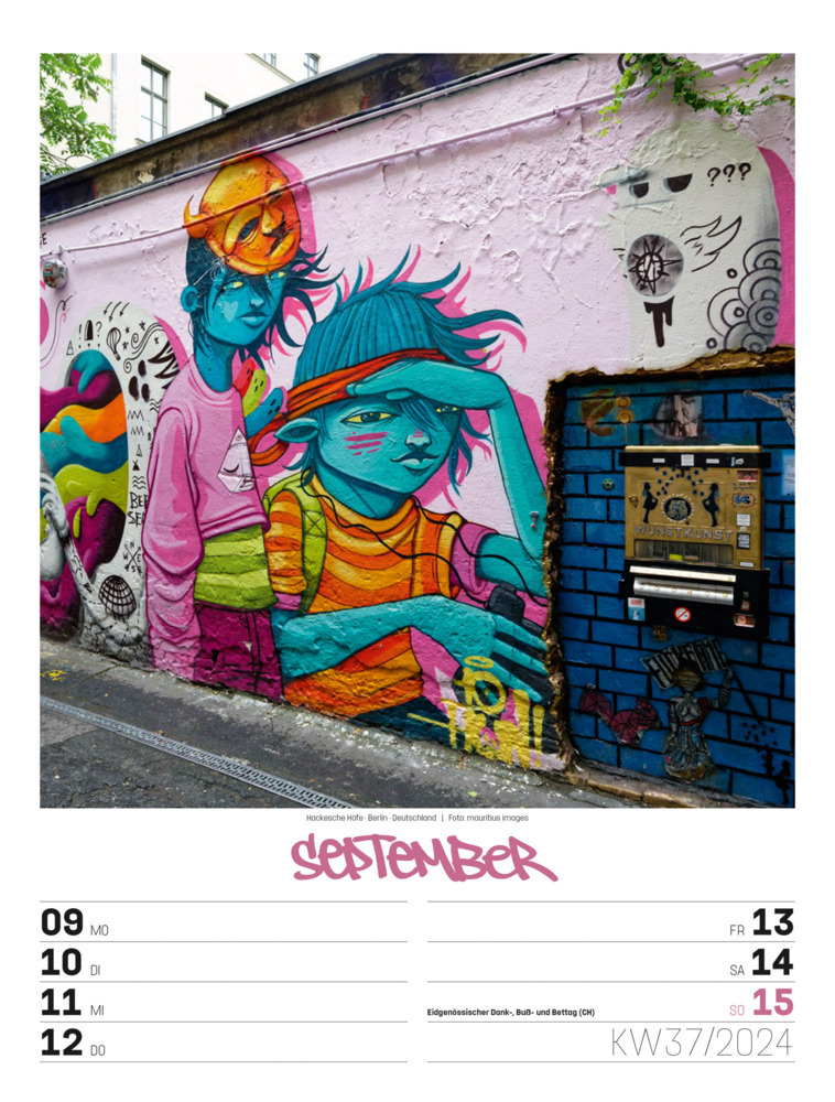 Bild: 9783838434292 | Street Art - Graffiti - Wochenplaner Kalender 2024 | Kunstverlag