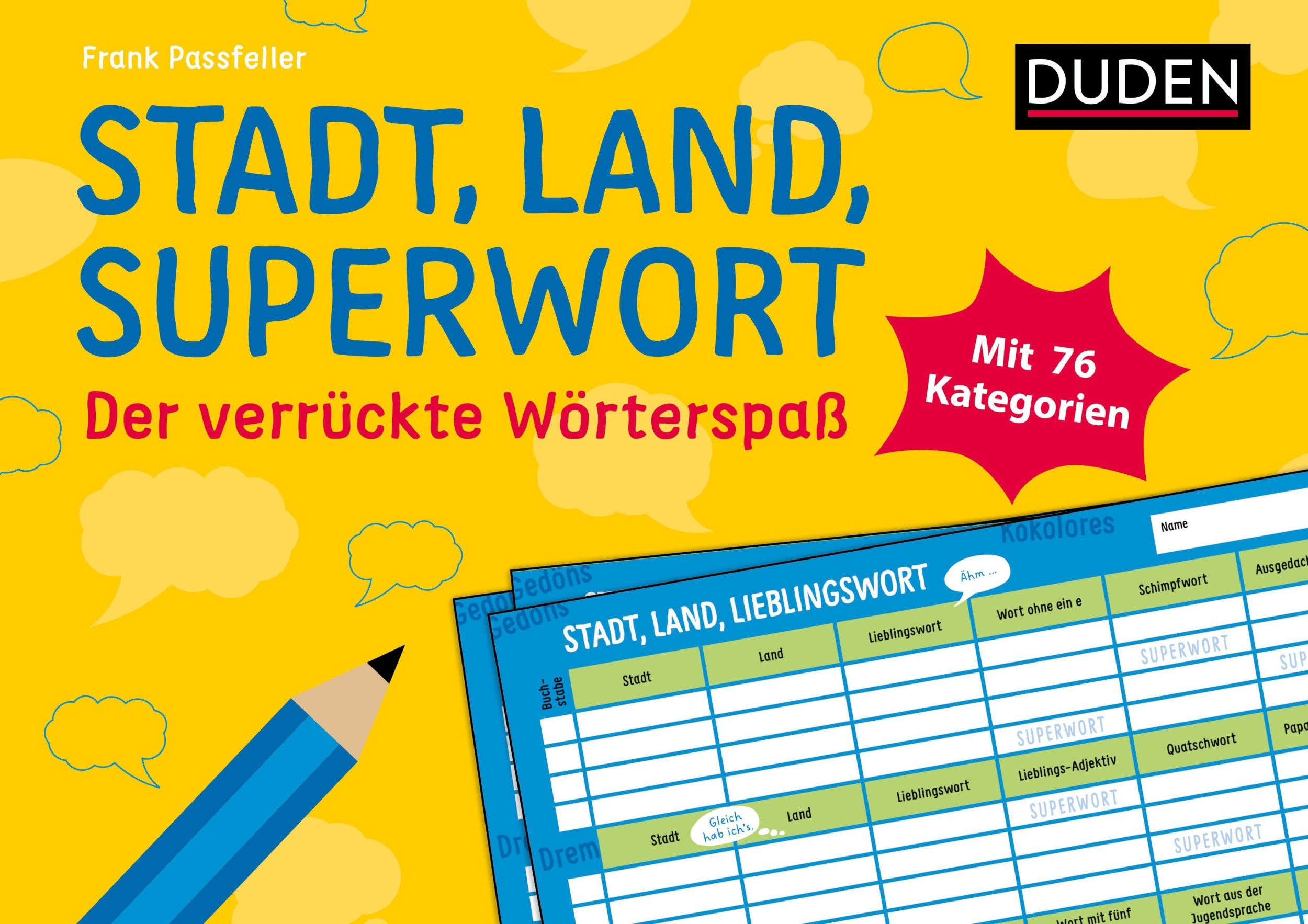 Cover: 9783411721306 | Stadt, Land, Superwort - Der verrückte Wörterspaß | Frank Passfeller