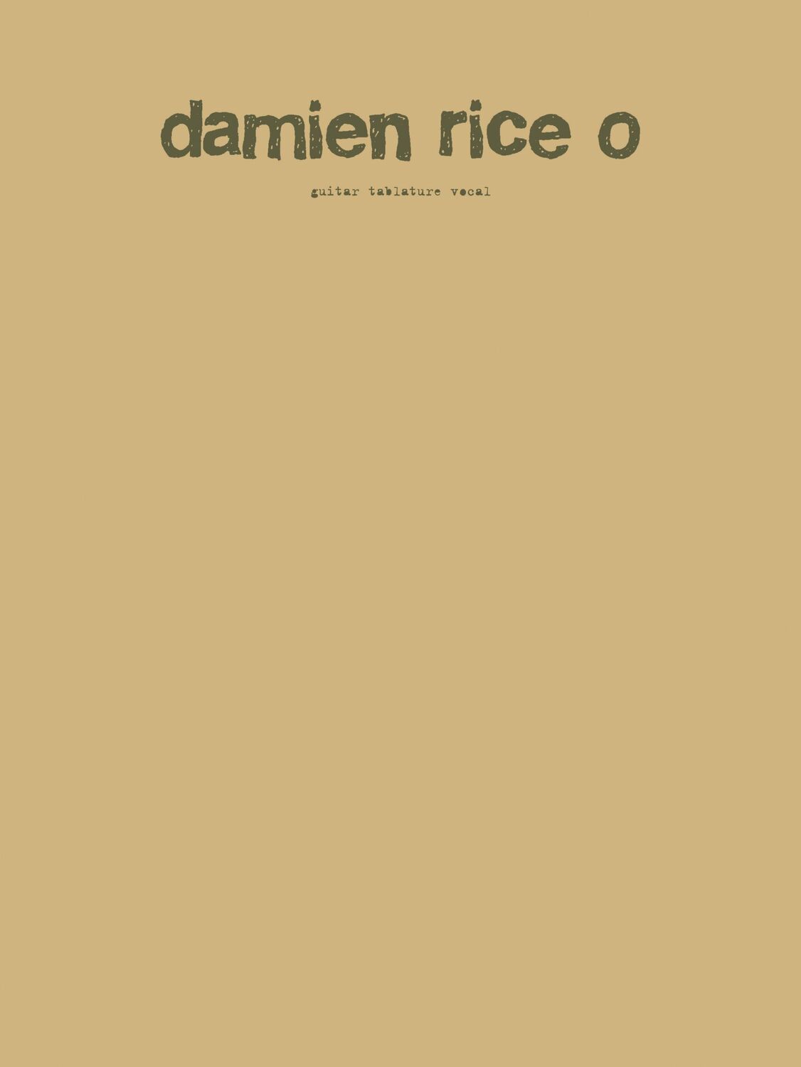 Cover: 9780571524525 | O | Damien Rice | Taschenbuch | Buch | Englisch | 2005