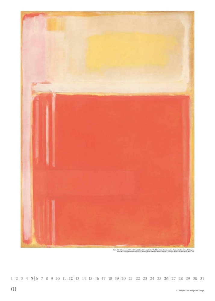 Bild: 4250809653273 | DUMONT - Mark Rothko 2025 Wandkalender, 50x70cm, Posterkalender mit...